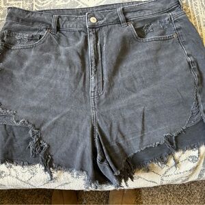 American Eagle black denim shorts